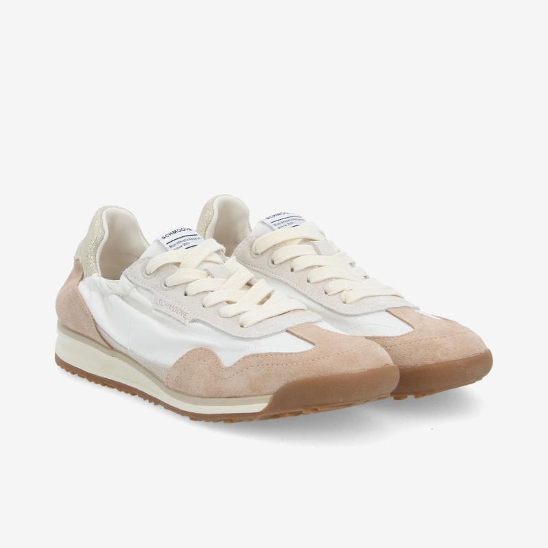 CAMDEN SNEAKER W - NYL/SDE/CRYSTAL - BLANC CASSÉ/BEIGE/OR